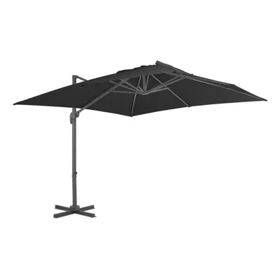 (black, x cm) vidaXL Cantilever Umbrella with Aluminium Pole Garden Sunshade Outdoor Parasol