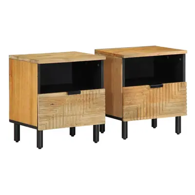 vidaXL Bedside Cabinets pcs Brown 40x33x46 cm Solid Wood Mango bedside table