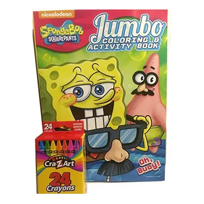 Spongebob 2pc Jumbo Coloring & Activity Book and Crayons