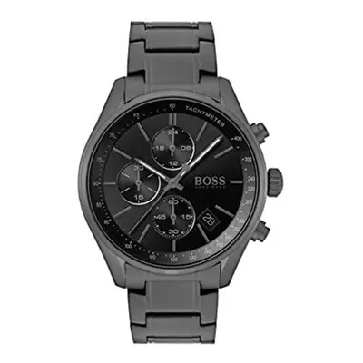 NEW HUGO BOSS GRAND PRIX STAINLESS STEEL ALL BLACK MEN'S WATCH