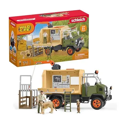 WILD LIFE â 45-Piece Animal Rescue Toy Truck Playset with Ranger, Lion and Meerkat Figures, Pl