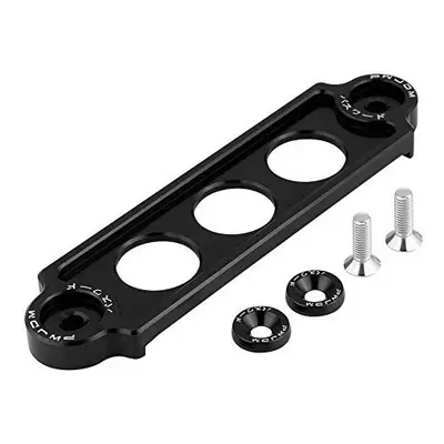 KIMISS Heavy Duty Aluminum Car Battery Tie Down Bracket Hold Lock Anodized (Black)