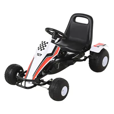 HOMCOM Child's Racing-Style Pedal Go Kart w/ Brake Gears Steering Wheel Seat