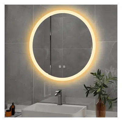 Round LED Bathroom Mirror Î¦60 Wall Mounted Mode Make Up Mirror White