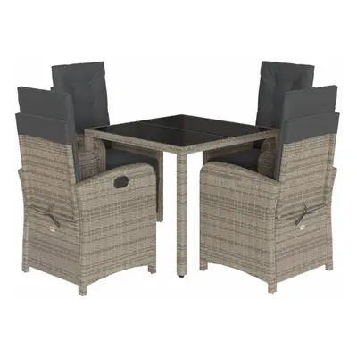 (grey, cm table length/ piece) vidaXL Bistro Set Piece with Cushions Bistro Table & Chair Black 