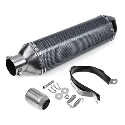 (grey fine white streak) 38-51mm Universal Motorcycle Signal Outlet Exhaust Muffler Tail Pipe Ki