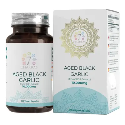 7C Aged Black Garlic Capsules | Black Odourless Garlic Capsules High Strength - 10,000mg Garlic 