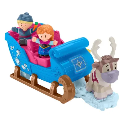 Fisher-Price Little People Toddler Toy Disney Frozen Kristoffs Sleigh Vehicle with Anna Kristoff