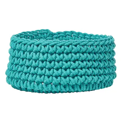 (Teal Green) Cotton Knitted Round Storage Basket, x cm