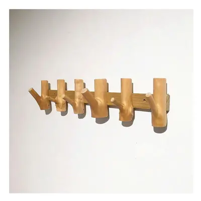 (Skinless natural wood color, in length, 13cm in height, hooks) Creative Solid Wood Hooks For En