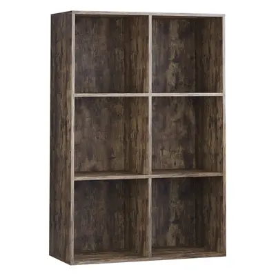 (Dark Wood) Durham Cube Bookcase 2x3 Shelf Rack Storage Unit