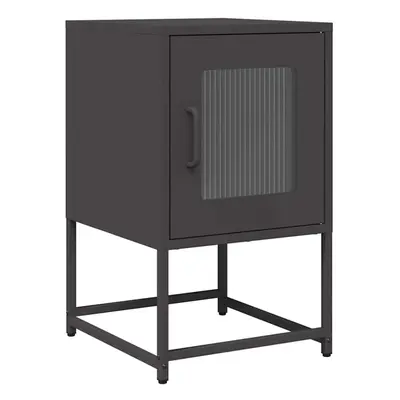 (black) vidaXL Bedside Cabinet Anthracite 36x39x60.5 cm Cold-rolled Steel