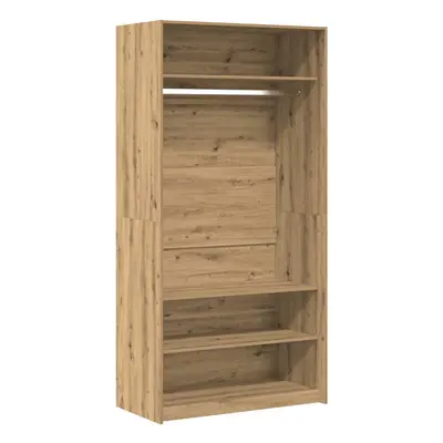 (artisan oak, x x cm/ shelves) vidaXL Wardrobe Clothing Storage Hanger Clothes Cabinet Closet En