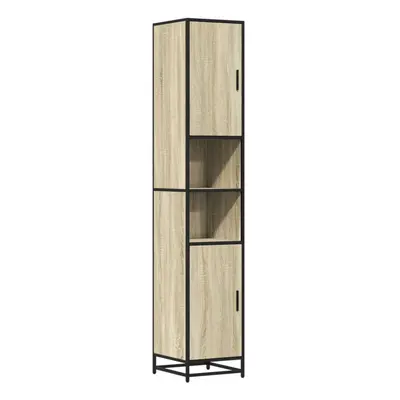 (sonoma oak) vidaXL Bathroom Cabinet Storage Cupboard Vanity Unit Engineered Wood and Metal