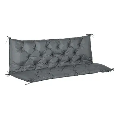 Outsunny Seater Garden Bench Cushion Outdoor Seat Pad with Ties Dark Grey