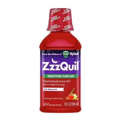 Vicks ZzzQuil Nighttime Sleep Aid Liquid, Vanilla Cherry, fl oz