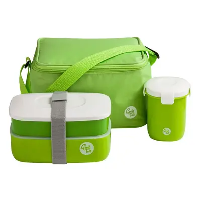 Interiors by Premier Organized Green 3PC Lunch Box, Leak Proof Tiffin Box, Comfortable Packed Lu