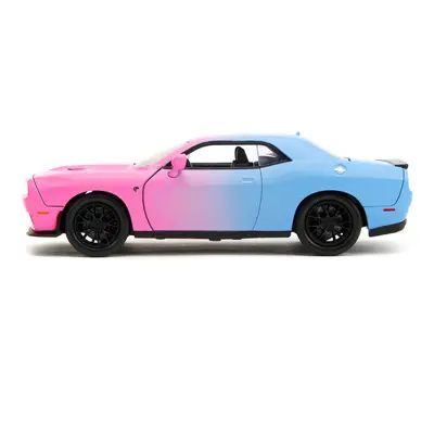 2015 Dodge Challenger SRT Hellcat Pink and Blue Pink Slips Series Diecast Model Car by Jada