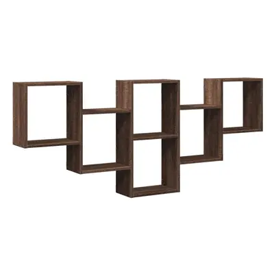 (brown oak) vidaXL Wall Shelf Floating Shelf Rack Wall Cube Storage Shelf Engineered Wood