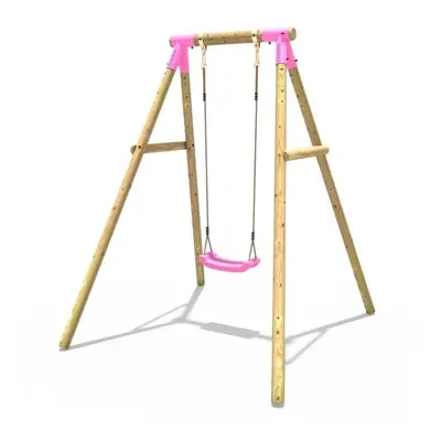 Rebo Wooden Garden Swing Set - Solar Pink