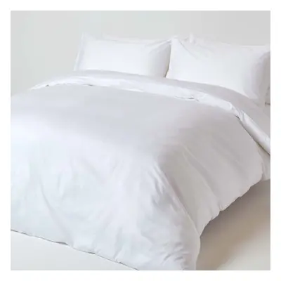 Homescapes Super King Size White Organic Cotton Duvet Cover Set TC