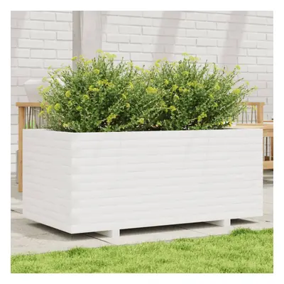 vidaXL Garden Planter Outdoor Flower Pot Planter Pot White Solid Wood Pine