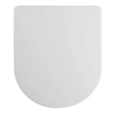 Nuie NTS007 Modern Bathroom Luxury D Shaped Soft Close Top Fix Toilet Seat, 450mm x 370mm, White