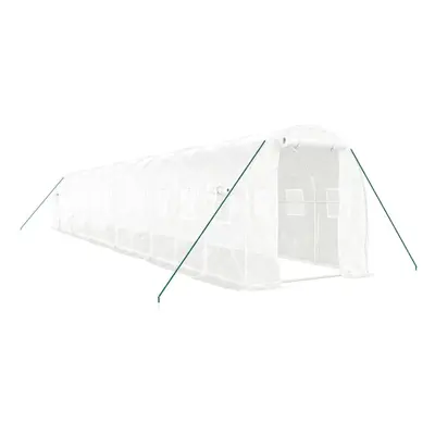 (white, x x m) vidaXL Greenhouse Walk in Greenhouse with Steel Frame Patio Outdoor Grow House