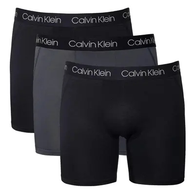 Calvin Klein Mens Pack Microfiber Mesh Boxer Brief Black/Grey/Black