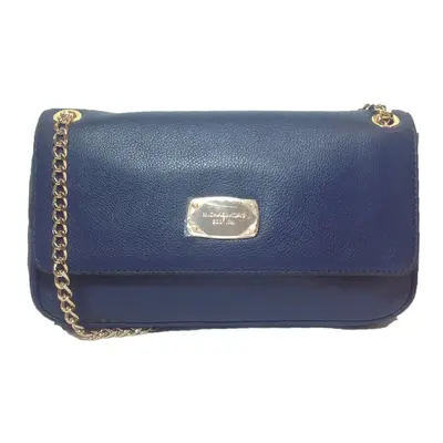 Michael Kors Jet Set Chain Leather Small Shoulder Flap Bag Navy