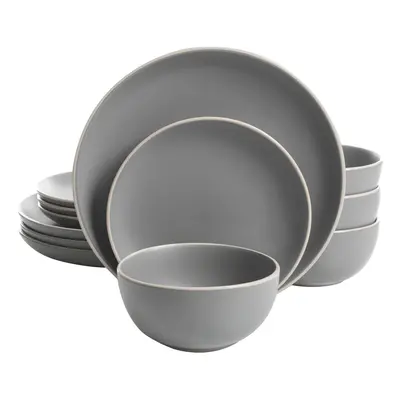 Gibson Home Rockaway 12Piece Dinnerware Set Service for Grey Matte