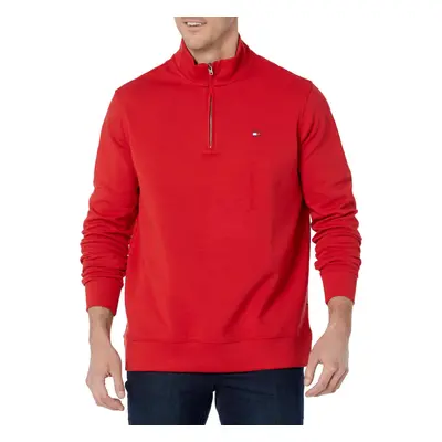 Tommy Hilfiger mens 1/4 Zip Mockneck-sweatshirt Sweater Red Medium U