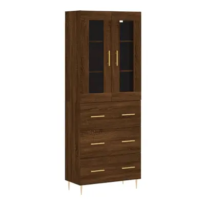 vidaXL Highboard Sideboard Cupboard Storage Cabinet Brown Oak Engineered Wood