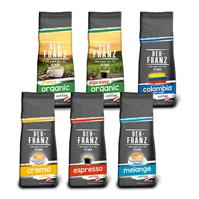 Der-Franz Coffee Pack, whole bean, x g (1 x Crema, x Espresso, x Melange, x Colombia, x Espresso