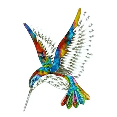 Wall Art - Hand Painted - Metal - HUMMINGBIRD - Indoor & Outdoor