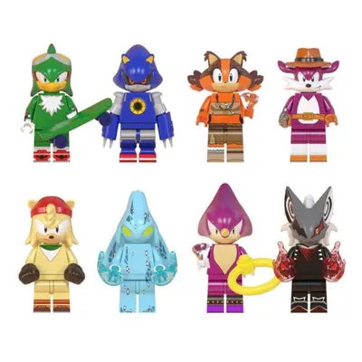 8Pcs/Set Sonic The Hedgehog Figures Building Block Minifigures Toys Kids Gift