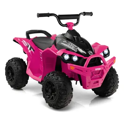 Kids Ride On ATV 12V Battery-Powered Ride-On Vehicle w/LED Lights-Pink