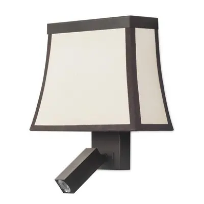 Leds-C4 - Indoor Wall Light Brown with Reading Lamp