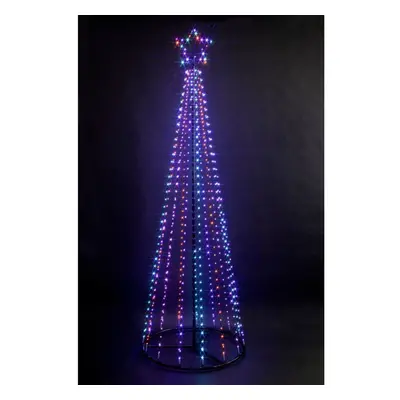 (2.4m, Vibrant Multi Colour) GSD LED Twinkling Maypole Trees, 1.4m to 4m Size