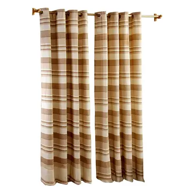 (W 167cm x Drop 228cm, Beige) Cotton Morocco Striped Curtains