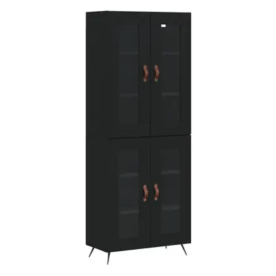 (black, glass doors) vidaXL Highboard Sideboard Tall Storage Cabinet Side Cabinet Engineered Woo