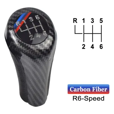 (6 Speed Carbon Fiber) Premium Leather 6 Speed Manual Gear Shift Knob for BMW 3 6 Series