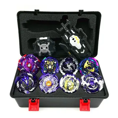 (Purple) 8pcs Gyro Burst Beyblade Set With Launcher And Box