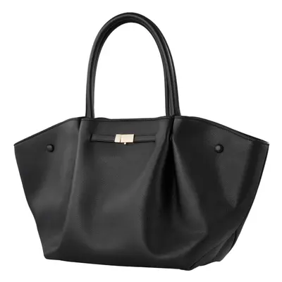 Black PU Leather Single-Shoulder Bag Tote Handbag