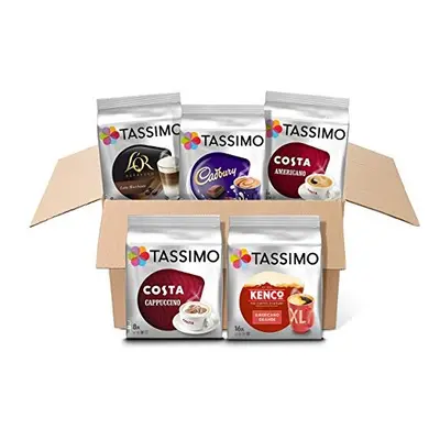 Variety Box Costa, Kenco, Cadbury & L'OR Coffee Pods (Pack of 5, Total Coffee Capsules)