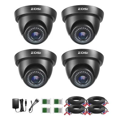 ZOSI 4PCS Security CCTV Camera 1080P Outdoor Dome 80ft IR Night Vision