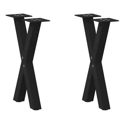 (black, x (42-43) cm (40 mm)/ pcs) vidaXL Dining Table Legs X-Shaped Desk Legs Kitchen Metal Fur