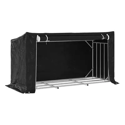 (200.5 x 80.5 x 110.5 cm) vidaxL Firewood Rack with Rain Cover 100.5x100.5x110.5 cm Galvanised S