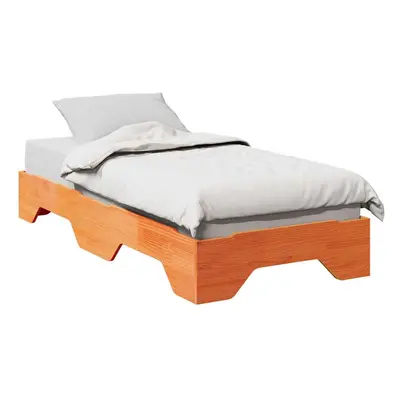 vidaXL Bed Frame No Mattress Stackable Wax Brown 90x190 cm Single Solid Wood