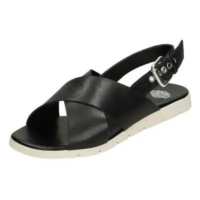 (Black, UK 7.5) Ladies Harley Davidson Casual Slingback Sandals Doron